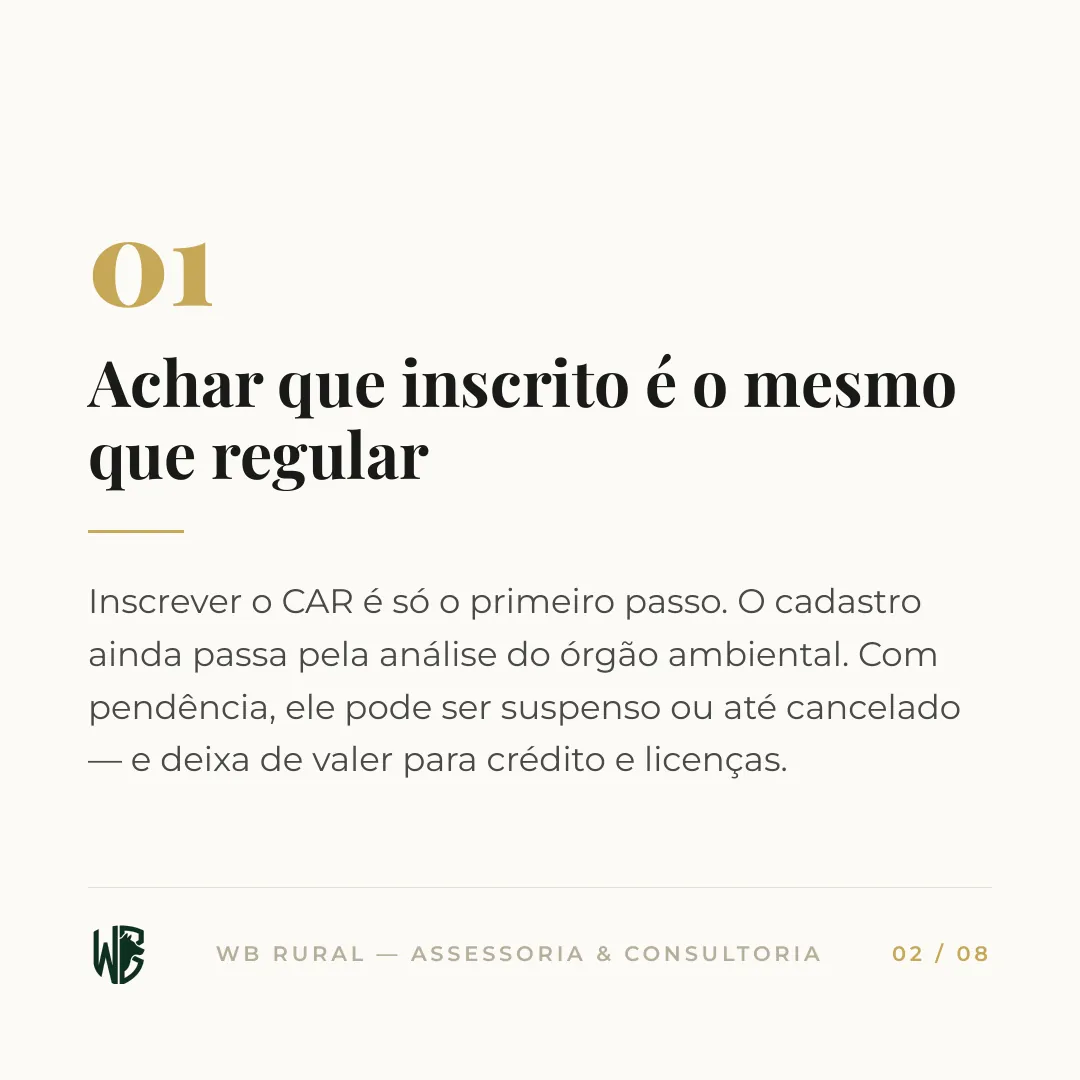 5 erros no CAR que bloqueiam o crédito rural — slide 2