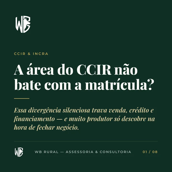 A área do CCIR não bate com a matrícula?