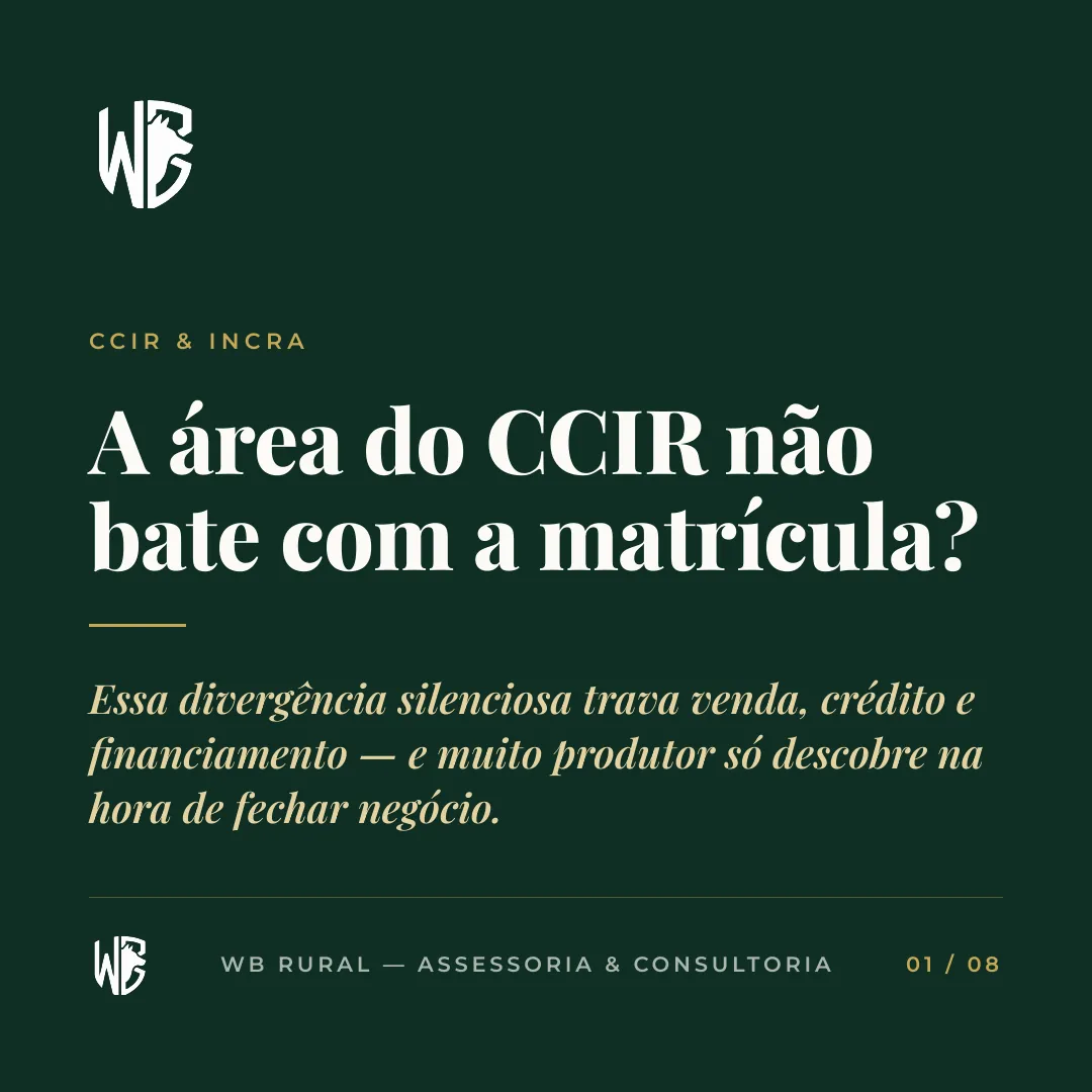 A área do CCIR não bate com a matrícula? — slide 1
