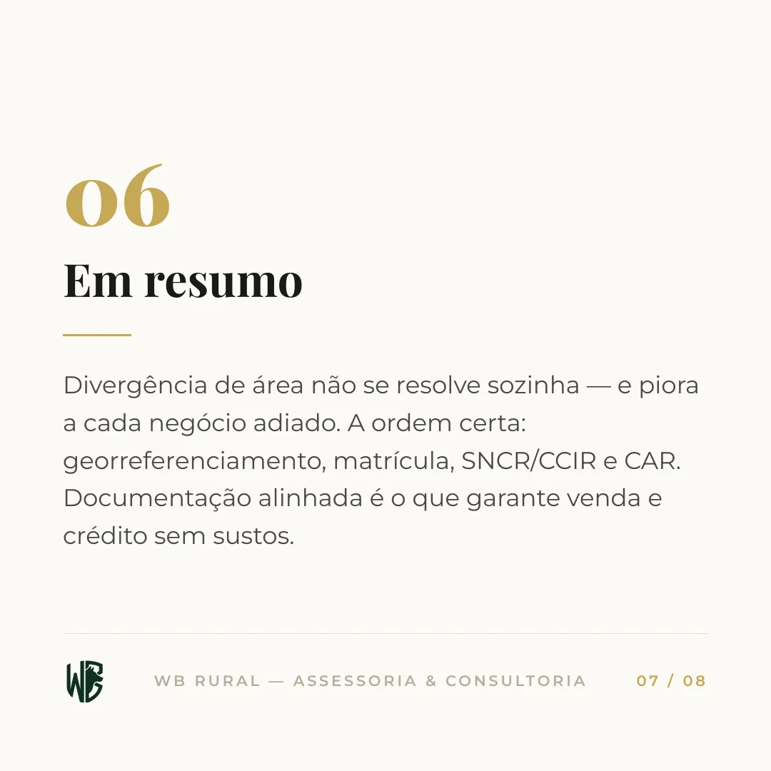 A área do CCIR não bate com a matrícula? — slide 7