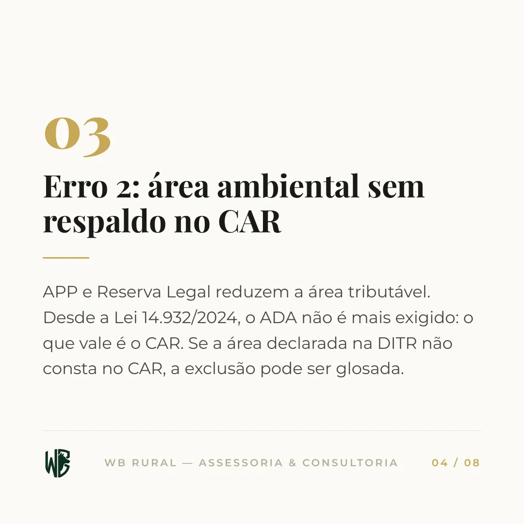 Malha fina do ITR: por que tanto produtor cai — slide 4