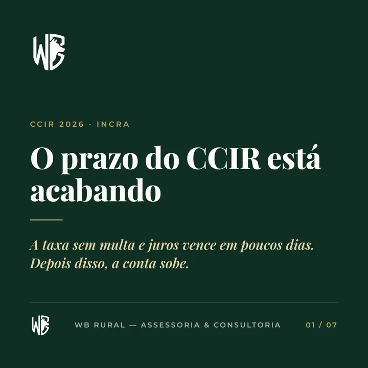 O prazo do CCIR está acabando