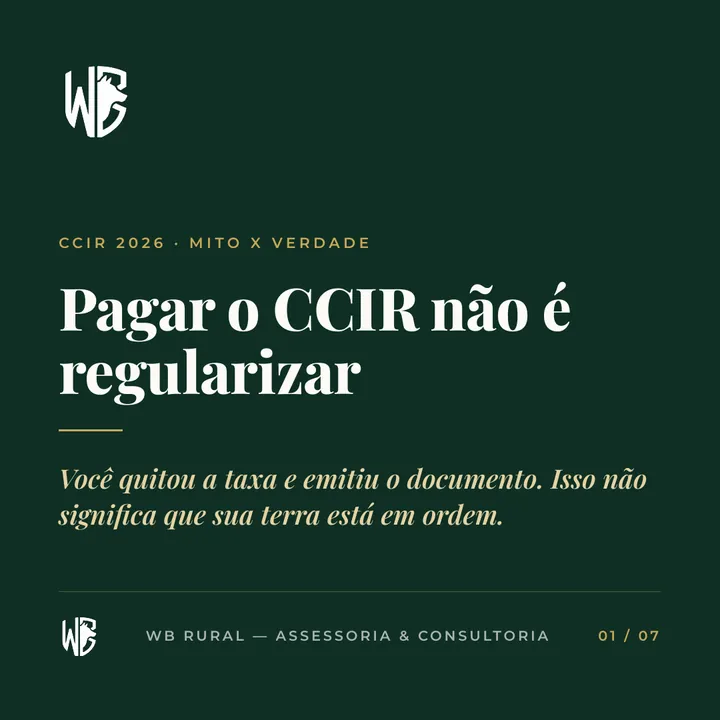 Pagar o CCIR não é regularizar