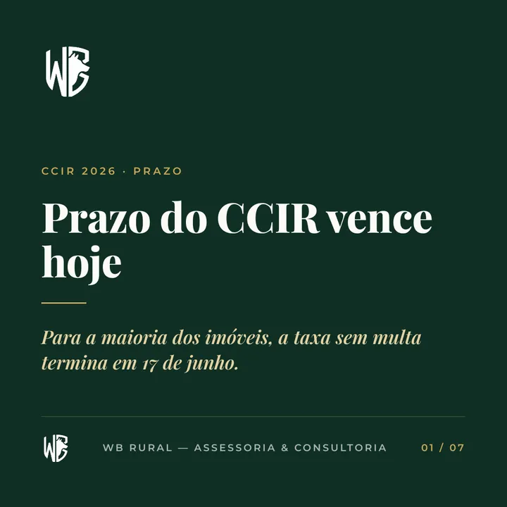 Prazo do CCIR vence hoje