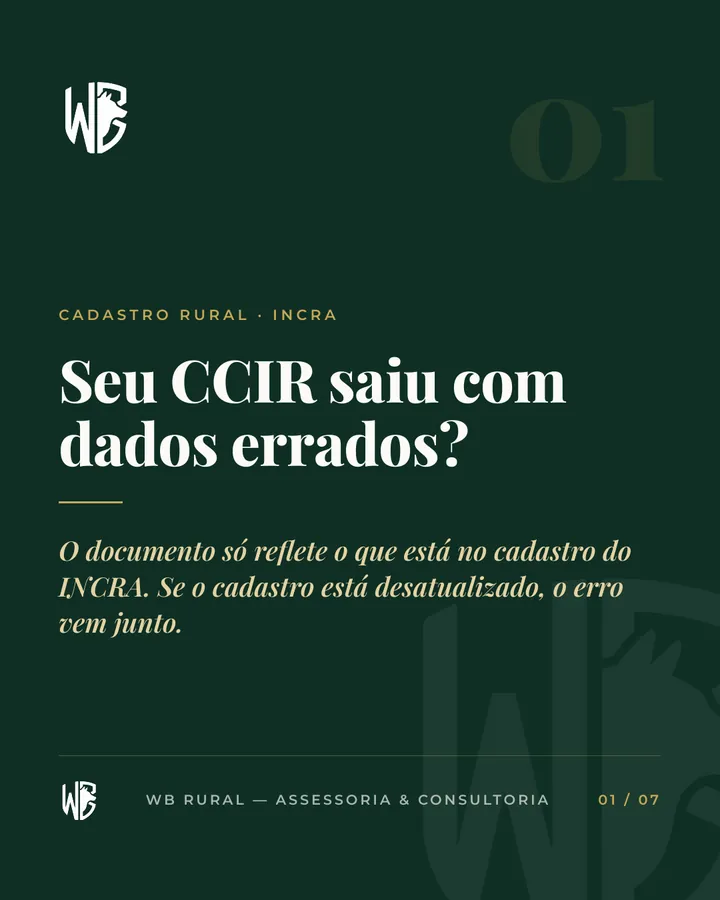 Seu CCIR saiu com dados errados?