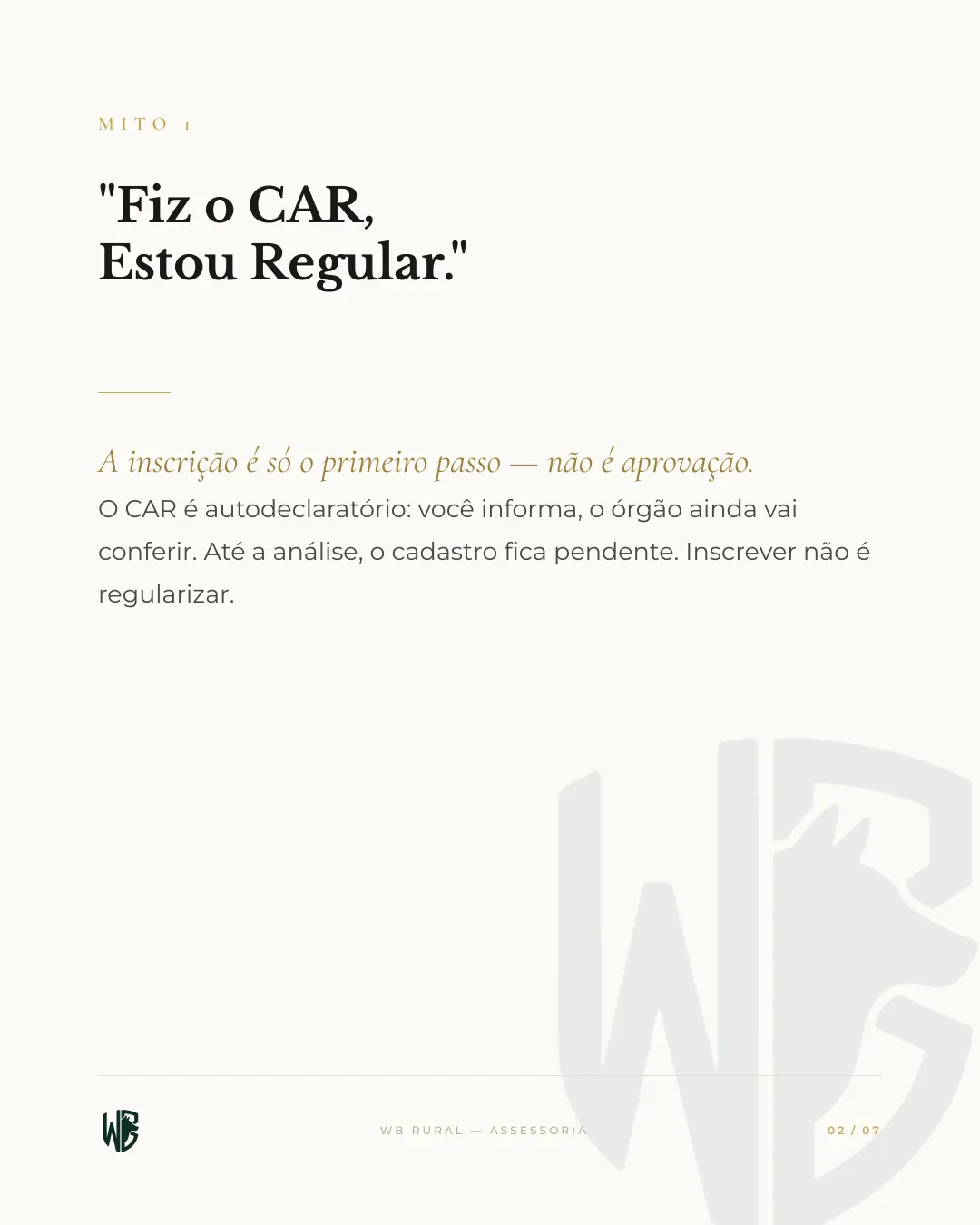 CAR Feito Não é CAR Regular. — slide 2