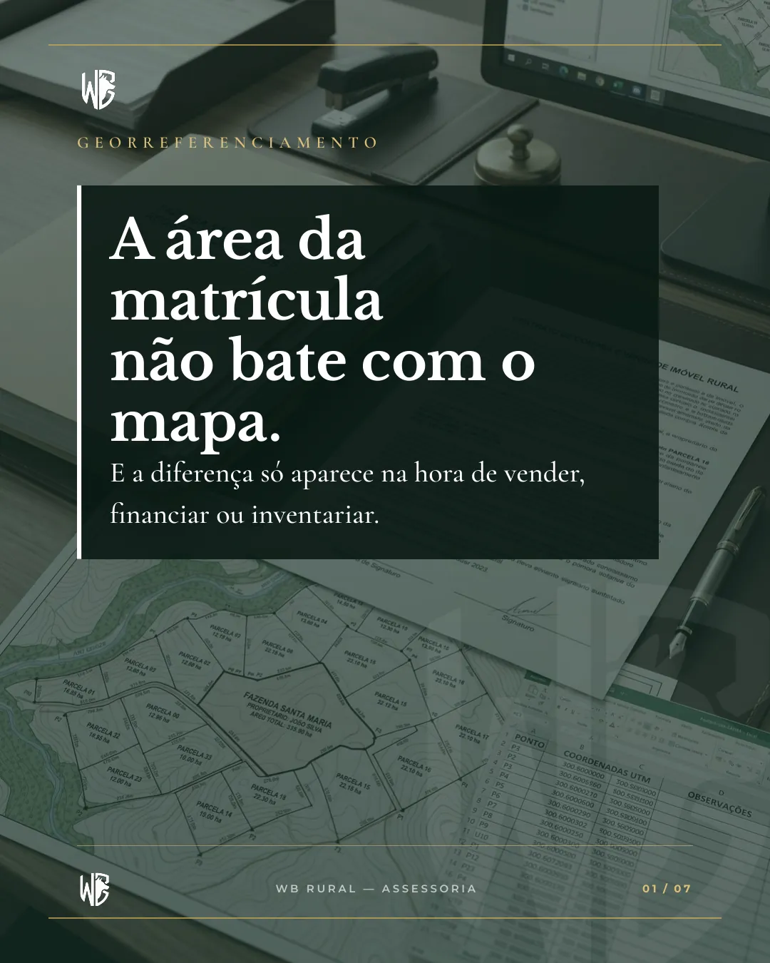 A área da matrícula não bate com o mapa. — slide 1