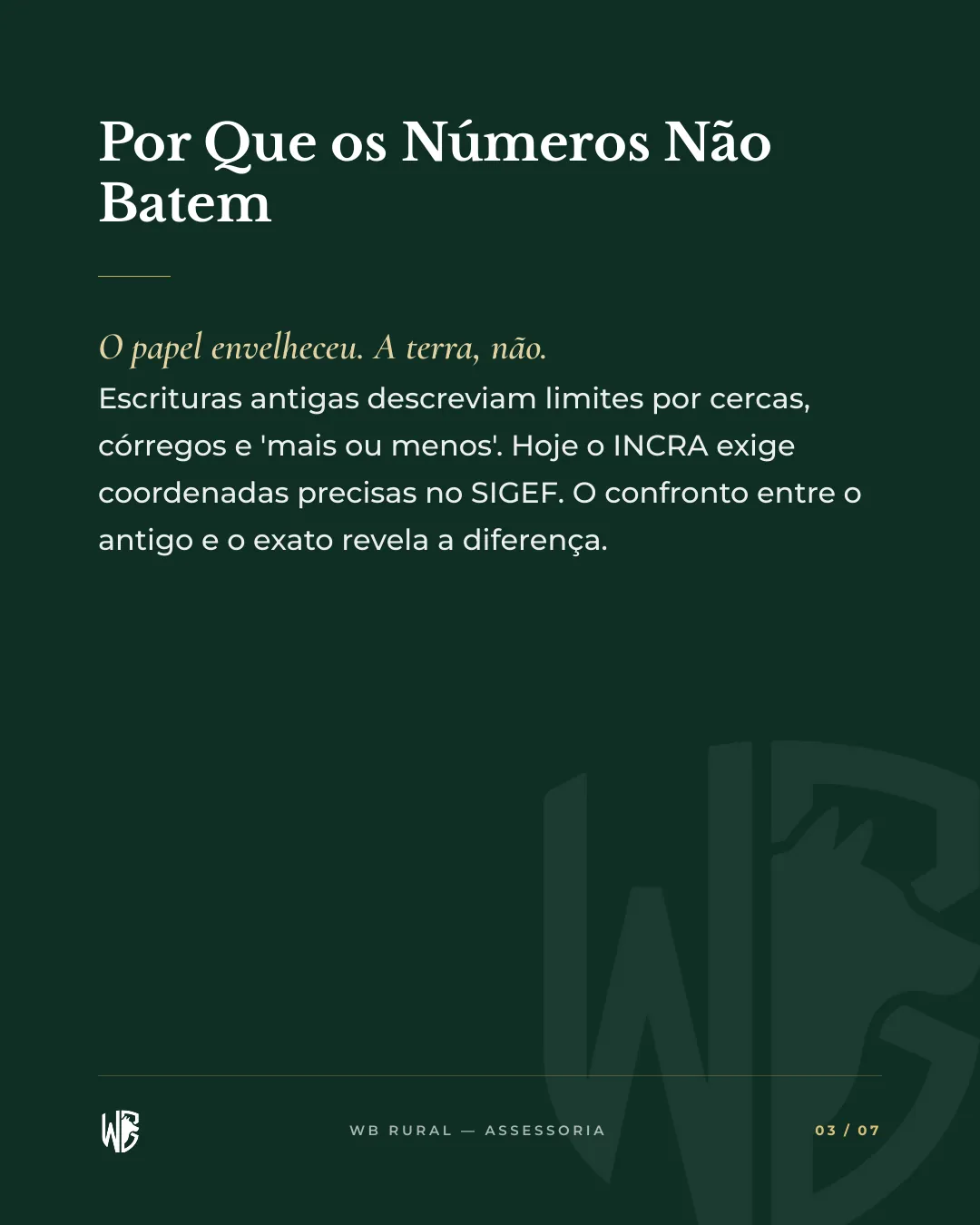 A área da matrícula não bate com o mapa. — slide 3