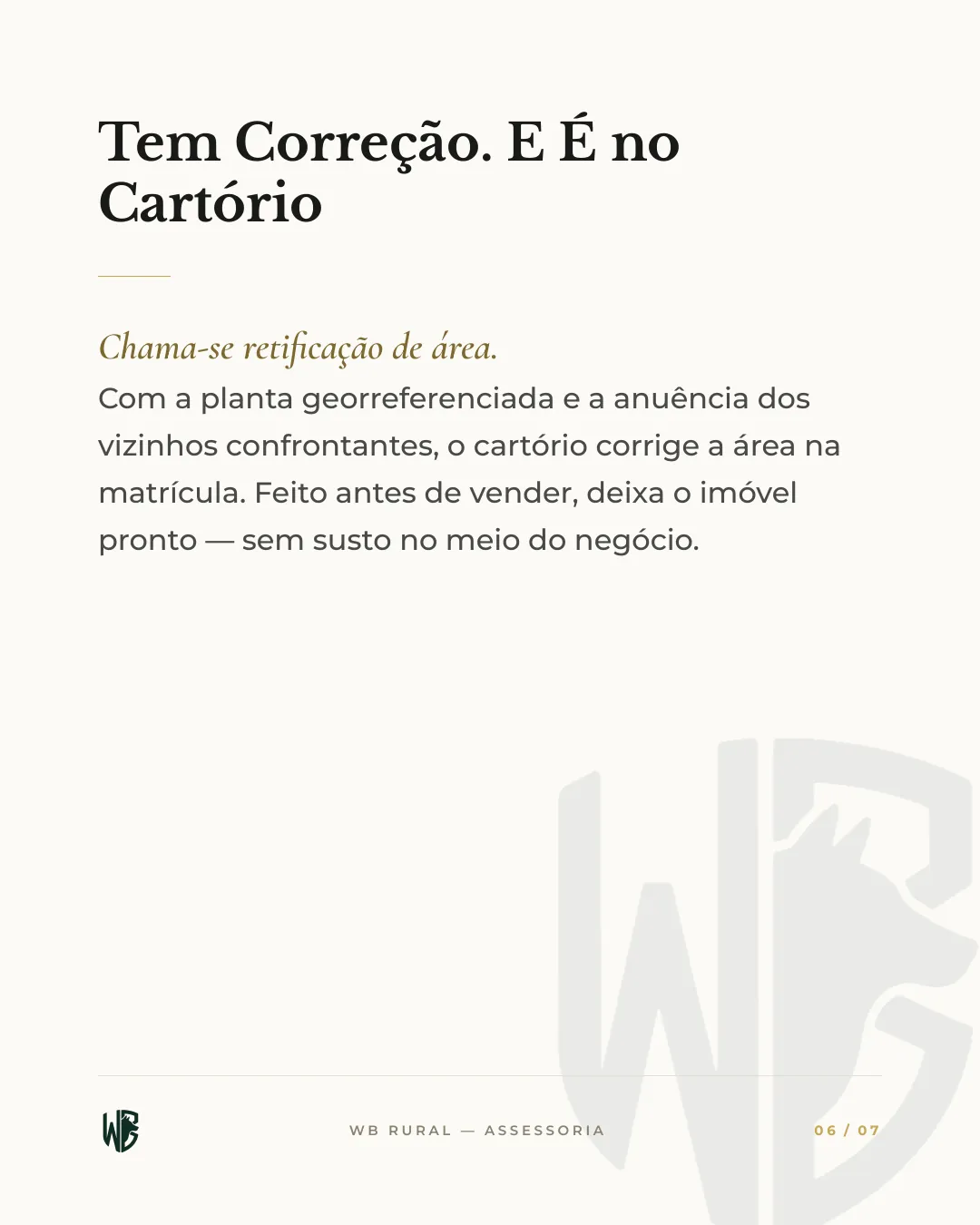 A área da matrícula não bate com o mapa. — slide 6