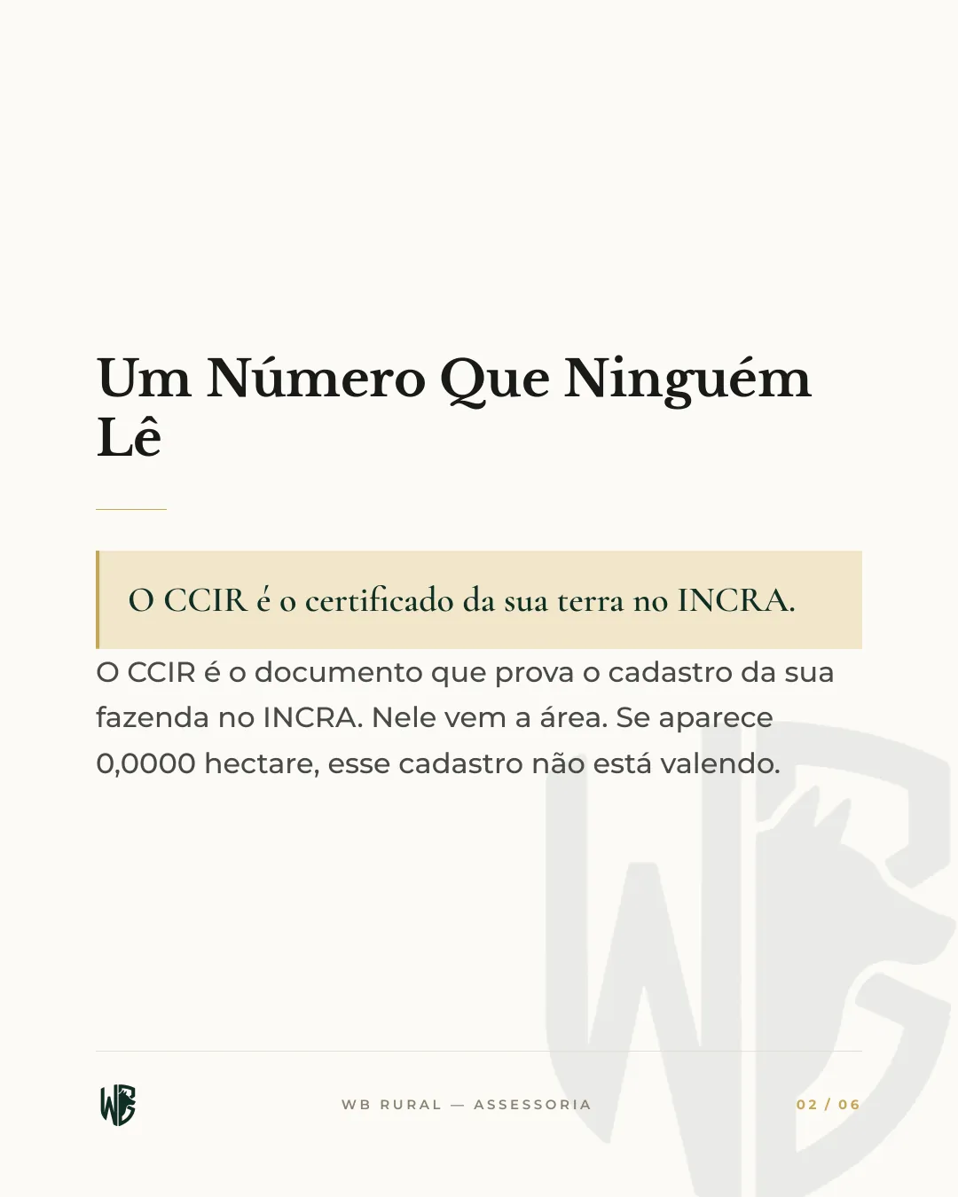 Olhe a Área no Seu CCIR. Se Está 0,0000, Pare. — slide 2