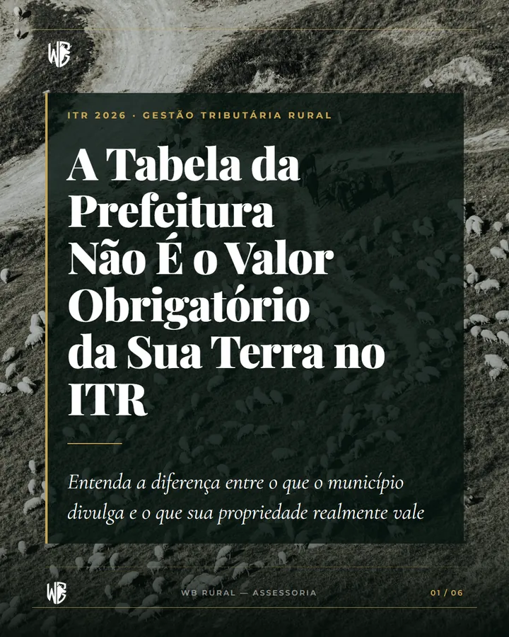 A Tabela da Prefeitura Não É o Valor Obrigatório da Sua Terra no ITR
